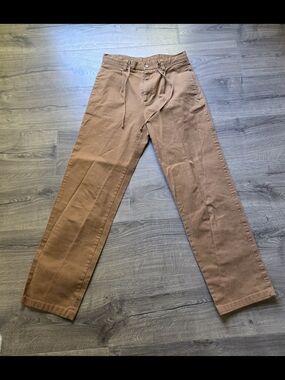 Zara Men's Drawstring Chinos in Tan Brown